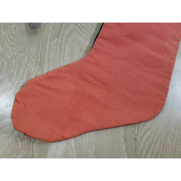 Vintage Blank Needlepoint Christmas Stocking Texturized Angel Playing Harp 21" - Picture 8 of 8